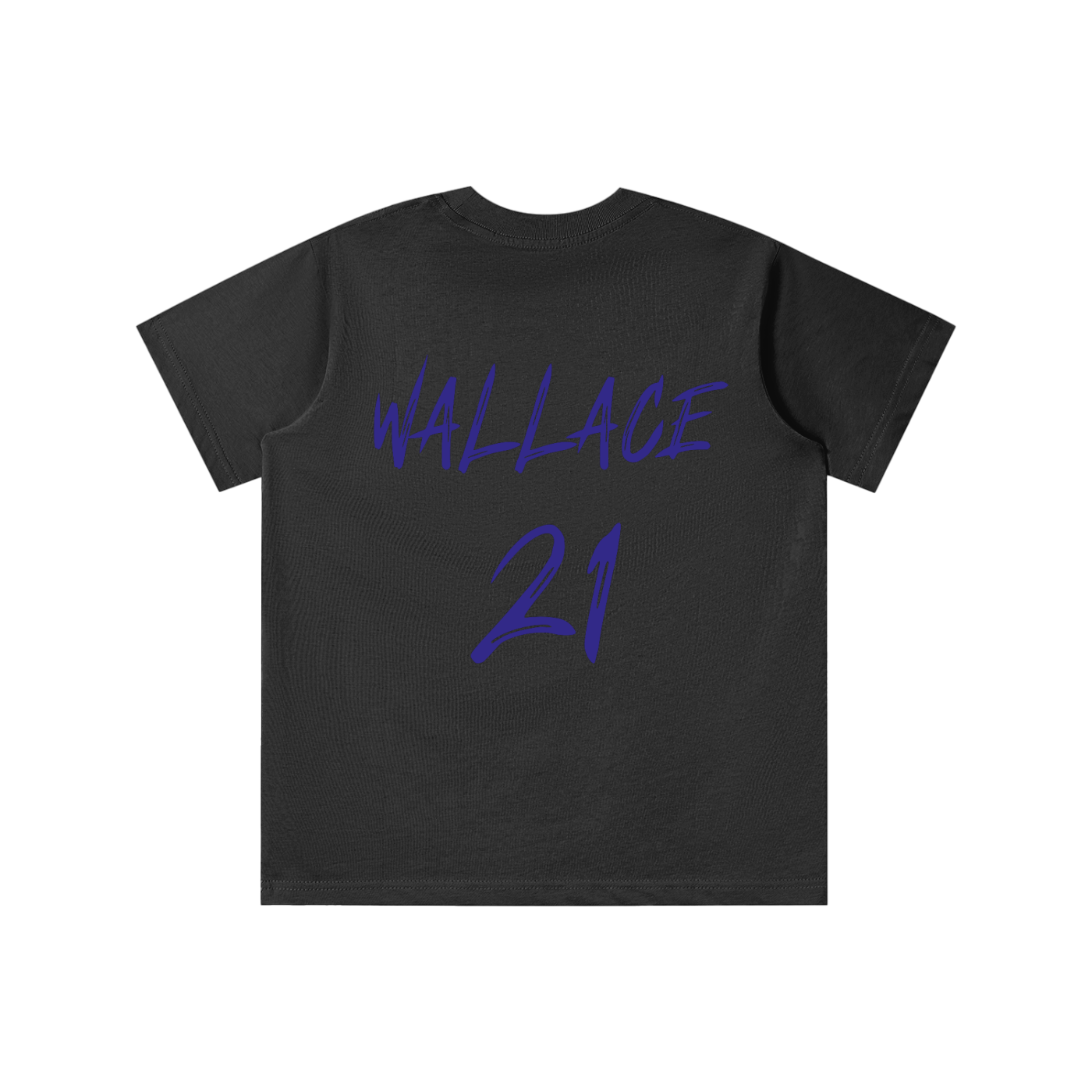 Rooted kids cotton tee by Concrete Baby — Z mark front, WALLACE 21 back